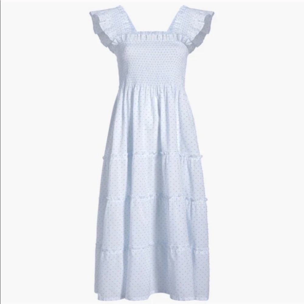 Hill House The Ellie Nap Dress Blue Swiss Dot